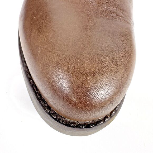 Earth Drumlin Boots Women's Size 7.5D Leather Moto Block Heel Buckle Side Zip - Picture 9 of 11